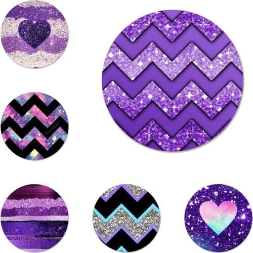 Love Purple Glitter Icons Pins Badge Decoration Brooches Metal Badges For Backpack Decoration 58mm