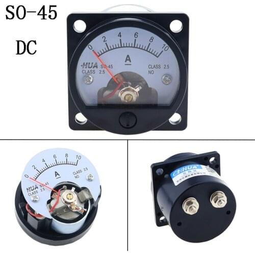 1PC SO-45-A 20A 30A 50A 100A/75mV DC Analog Meter Panel Gauge DC Ammeter Use with Shunt Current Meter 47*47MM Round Ammeter