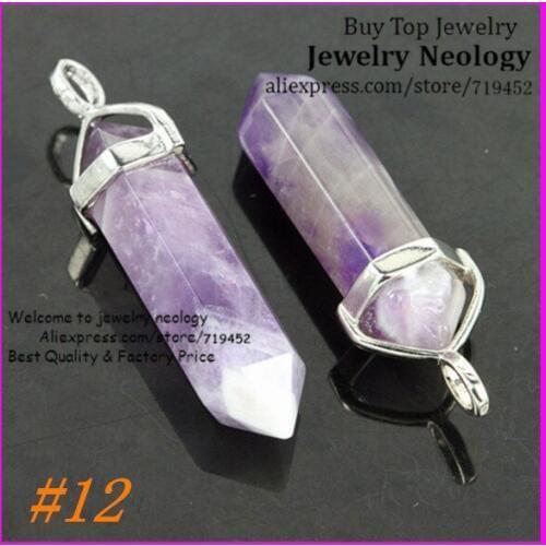 10pcs/lot Nature crystal Stones Gem Hexagonal Point Reiki Chakra Necklaces Earring Pendant Beads Druzy Jewelry Pendant