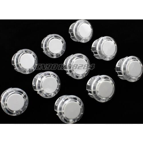 10x OEM 30mm Transparent Crystal Clear Push Button Replace For Arcade Sanwa OBSF - 30 Buttons Jamma Mame Kits Parts White