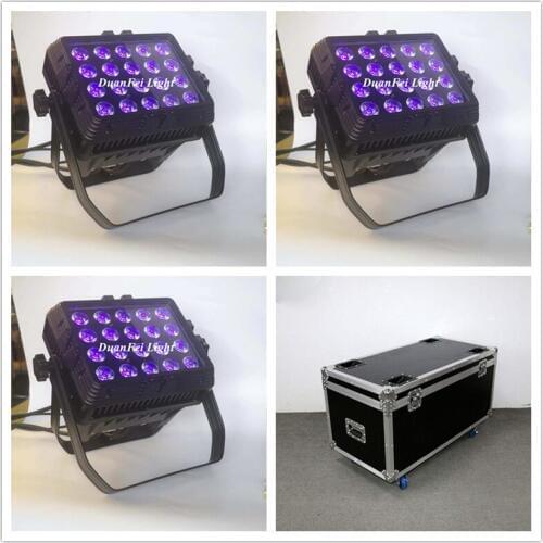 12pcs+2Flycase high bright led city color wash par 20x18w 6 in1 rgbwauv led wall washer light waterproof stage lighting