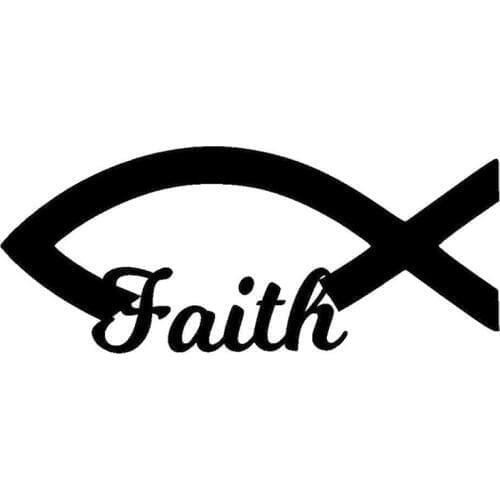 15.2*6.3CM Christian Fish Faith Car Window Stickers Personality Car Styling Decoration Decal Sticker Black/Silver C4-0210