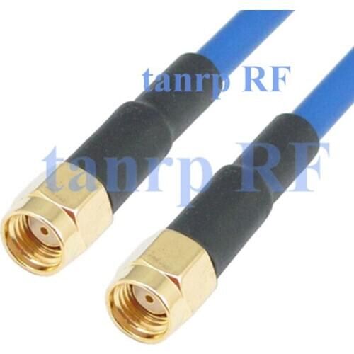 20inch RP SMA male plug to RP SMA maleRF adapter connector 50CM coaxial Flexible blue jacket jumper cable RG402 extension cord