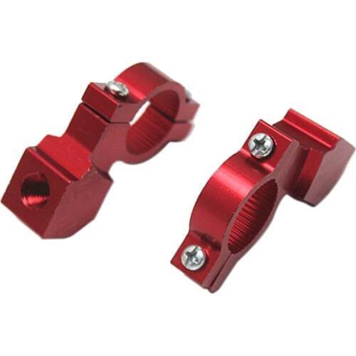 2X MOTORCYCLE HANDLEBAR MIRROR CLAMP ON MOUNT BRACKETS 10mm MIRRORS - Red