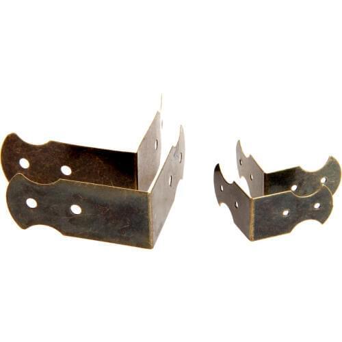 4Pcs Antique Bronze Vintage Luggage Case Box Corner Brackets Decorative Furniture Decoration Wood Case Feet Leg Corner Protector