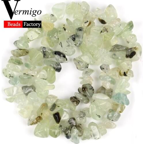5mm-8mm Natural Stone Prehnites Chips Beads For Jewelry Making Irregular Freeform Gravel Beads Diy Bracelets Necklace 15inches