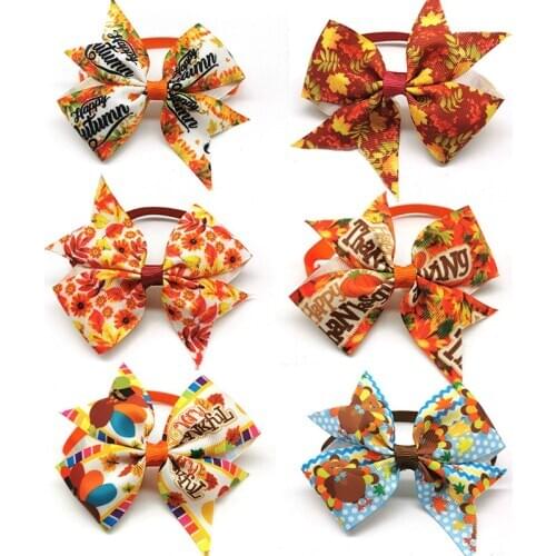 50/100pcs Thanksgiving Pet Dog Bow Tie Adjustable Middle Large Dog Bowties Fall Dog Grooming Products Dog Accessories