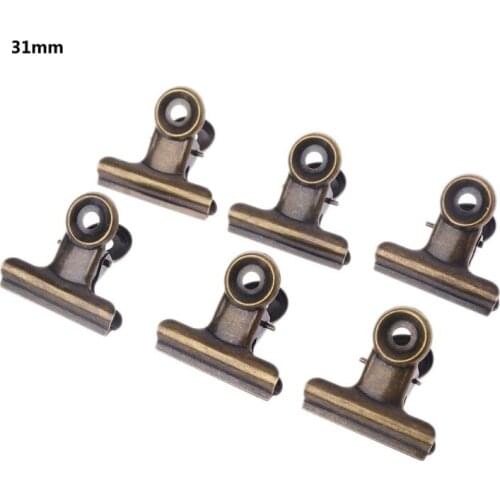 6pcs Stainless Steel Letter Paper Photo File Binder Clip Bag Sealing Stationary Office Supplies