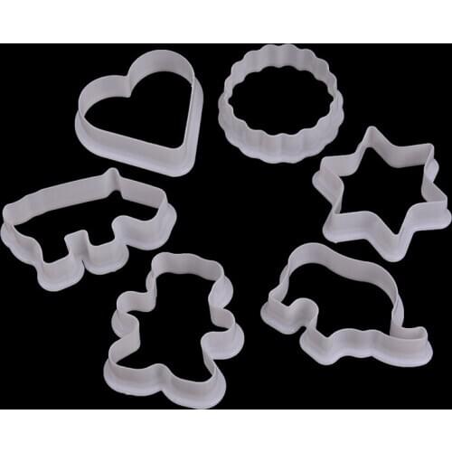 6Pcs Biscuit Cutters Animal Shaped Plastic Cookie Pastry Fondant Moulds Biscuit Mold For Kids Fondant Cake Decor Kitchen Tool