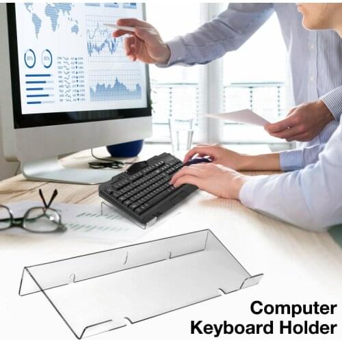 Acrylic Tilted Computer Keyboard Holder Clear Keyboard Stand For Easy Ergonomic Typing Office Desk Home School