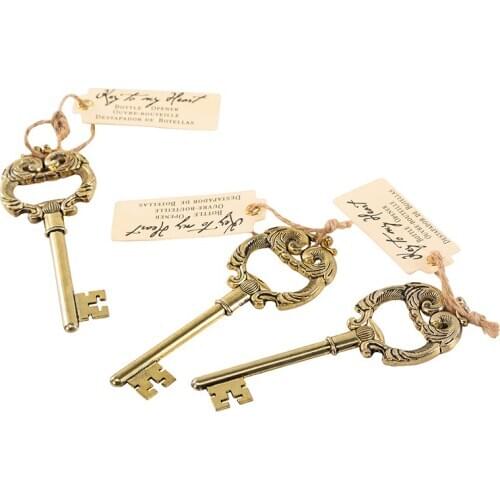 Antique Beer Bottle Opener Zinc Alloy Creative Key Shape Bottle Opener Wedding Favors and Gifts for Home Party Kitchen Tool