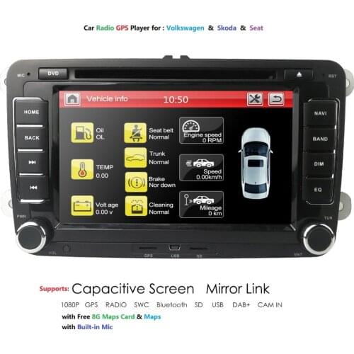 Hizpo Car Multimedia player automotivo GPS Autoradio 2 Din For Skoda/Octavia/Fabia/Yeti/VW/Seat car dvd player
