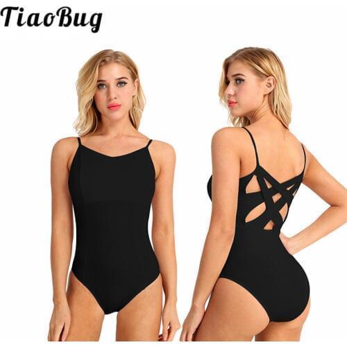 TiaoBug Women Professional Ballet Tutu Leotard Adult Cutout Back Ballet Leotards for Women Gymnastics Leotard Ballerina Bodysuit