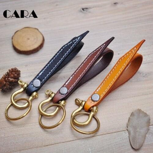 CARA New fashion long useful genuine leather key chains black brown home car door keychain key rings for men women CARA0274