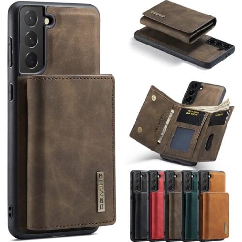 Fashion Magnetic Flip Leather Case For Samsung Galaxy S21 FE Note 20 A12 A32 A52 A72 Phone Wallet Cover Coque Etui Hoesje