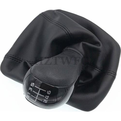 High Quality For Skoda Octavia 2 A5 2004-2010 New 6 Speed Car Gear Shift Knob With Black Leather Boot