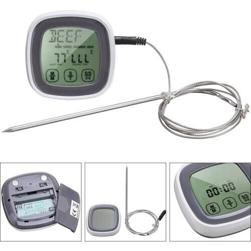 LCD Digital Food Thermometer Probe Kitchen Oven BBQ Smart Thermometer For Meat Turkey Cooking -10 - 250 Degree