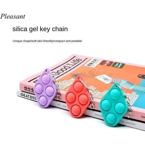 Foxmind Fidget Decompression Keychain Finger Bubble Toy Environmentally Friendly Silicone Bubble Key Ring