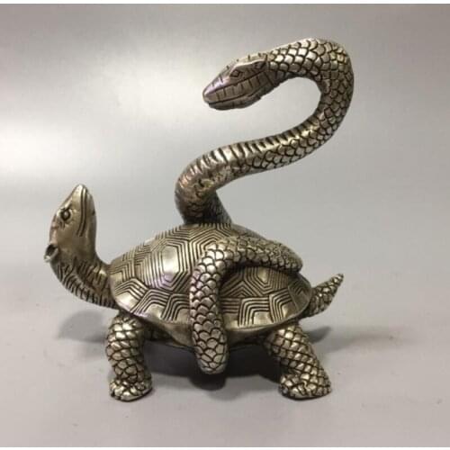 China copper xuan wu dragon turtle crafts statue