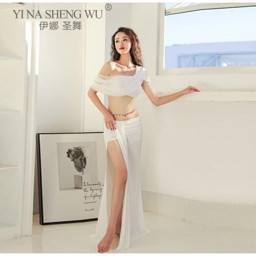 Belly Dance Costume Female Elegant Goddess Oriental Dance Training Suit For Women Bellydancing Practice Clothing Top Long Skirt