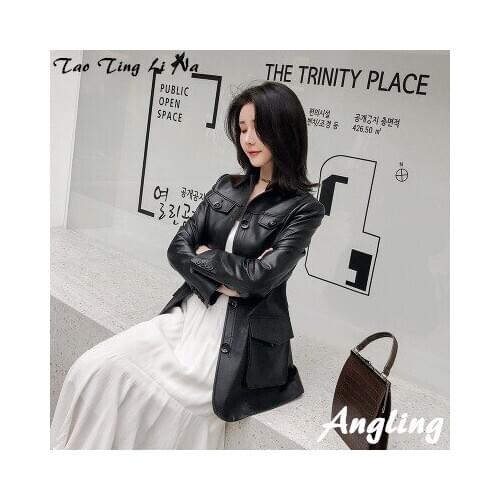 Top brand Women Spring 2020 Genuine Real Sheep Leather Jacket R11 high quality