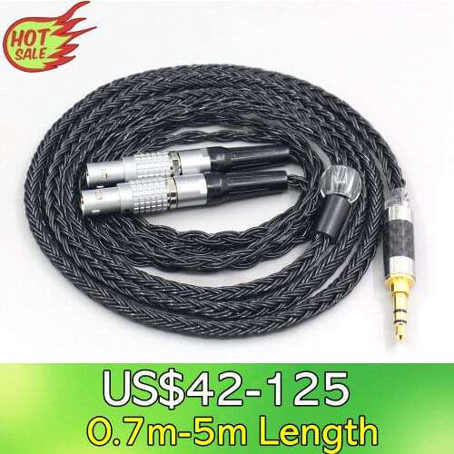 LN007427 16 Core 7N OCC Black Braided Earphone Cable For Focal Utopia Fidelity Circumaural Headphone