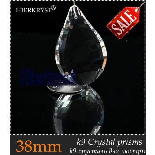 HIERKYST 1 pc K9 Glass Crystal Prisms Pendants Chandeliers Parts Lustres Rainbow Lamp Lighting Hang Drops 38mm 1.49" #2248-1