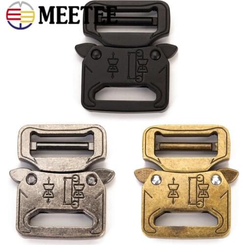 Meetee 1/2/4pcs Release Buckle ID27mm Outdoor Metal Belt Hook for Backpack Waist Bands Spring Buckles Sew Crafts Accessory AP353