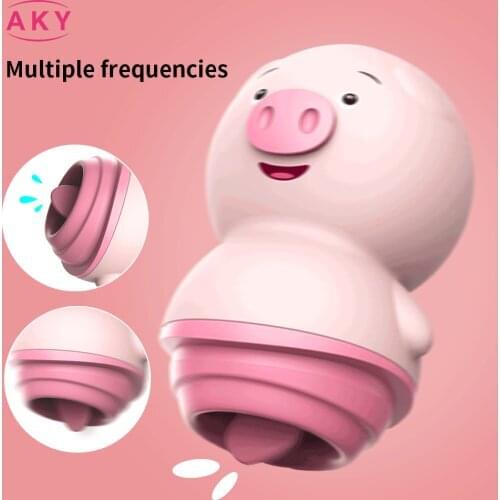 Cute Pig Licking Sucking Vibrators For Women Clitoris Sucker Anal Nipple Licks Massager Erotic Machine Female Sex Toys Adult