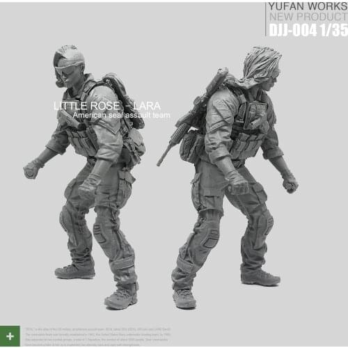 Yufan Model 1/35 Resin Figure Driver Of Little Rose Laura Series 1/35 Female Soldier Seals Djj-04