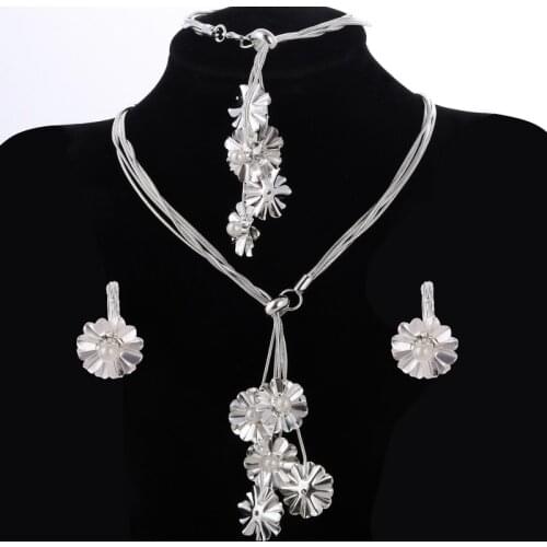 Fashion Jewelry Sets Hot Sale New Wholesale Fashion Jewelry Set 925 Sterling Necklaces & Earrings Bracelets Gifts Bridal