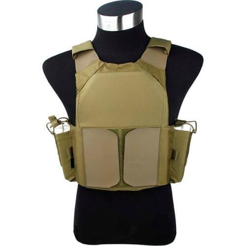 TMC New Airsoft Tactical Plate Carrier Lightweight Tactical Vest Khaki Cordura Fabric