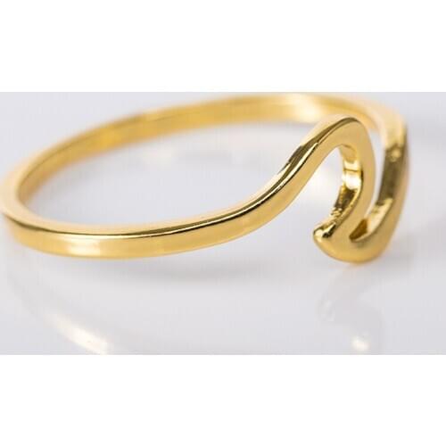 Simple Rose Gold Color Rings for Women Girl Midi Finger Wedding Cocktail Party Band Wave Ring Ladies Charm Jewelry