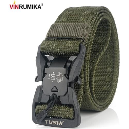 Army SWAT Jungle War Combat Tactical Belt Mens PC Quick Release Magnetic Buckle 1200D Density Nylon Military Camouflage Belts