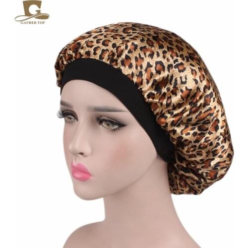 12 pcs/lot Luxury Wide Band Satin Bonnet Cap comfortable night sleep hat hair loss cap women hat cap turbante