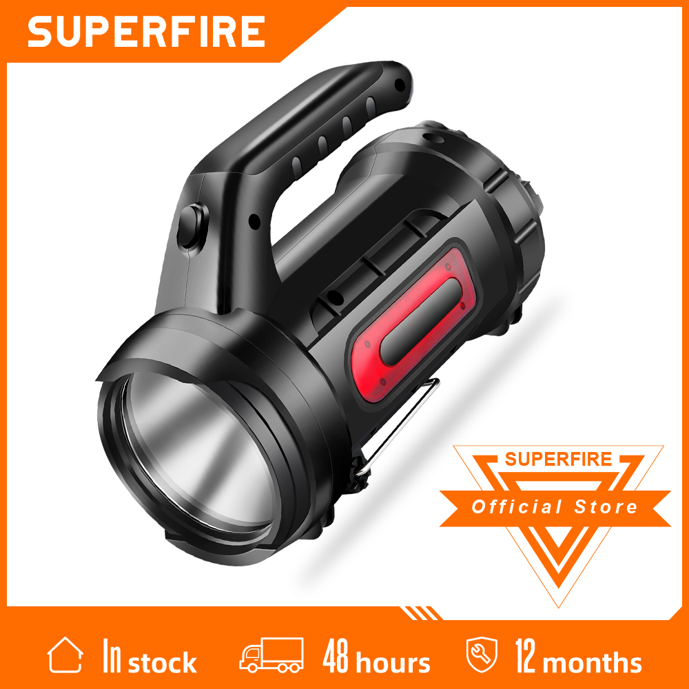 Supfire M9-E LED Searchlight Long Rang Rechargeable Camping Waterproof Super Bright 775 Lumens 5 Modes with Red Light
