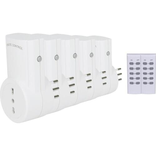 ESPLENTY Smart Socket Wireless Remote Control Outlet Light Switch Italy Plug (5 Socket+2 Remote)