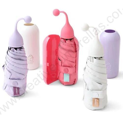 90cm anti-thunder fiberglass windproof 5 times black coating anti-UV rubber swaying parasol five fold compact shaking umbrella