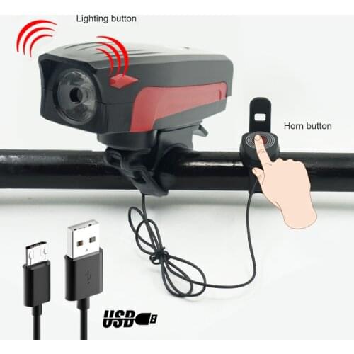 WasaFire USB Rechargeable Bike Front Light 5 Modes LED bicycle headlights Waterproof luses para bicicleta Light lamps with bell