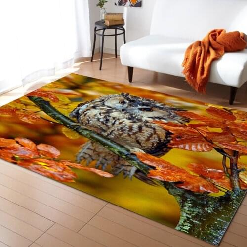 Animals Owl Maple Leaf Carpet for Living Room Rug Kids Bedroom Bedside Rugs Carpets Home Sofa Table Decor Mat