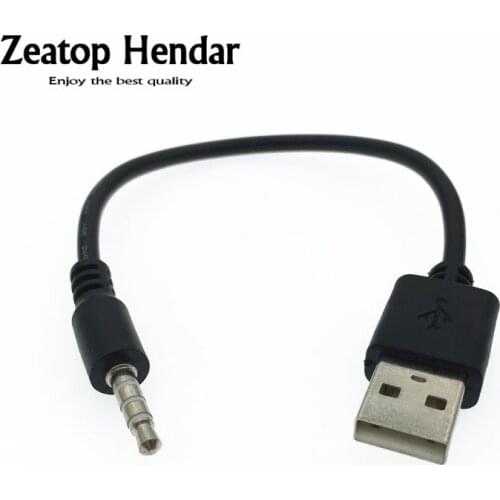 1Pcs USB Male to 3.5mm Audio Stereo Headphone Jack Plug Cable for MP3 MP4 Black