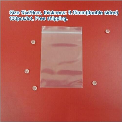 100pcs/lot high quality Transparent PE Zip Lock jewelry Gift Packaging Bags, 15*20cm clear plastic bags for clothing storage