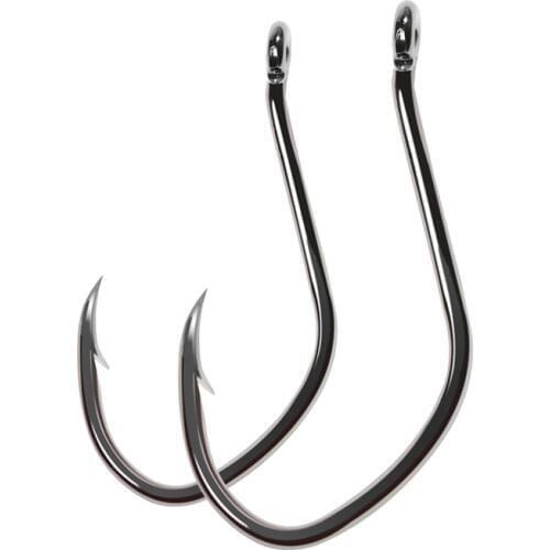 100pcs Freshwater Saltwater Fishing High Carbon Steel Barbed Catfish Hook Big Baithook For Snapper Tuna Perch 8 6 1/0 2/0 3/0