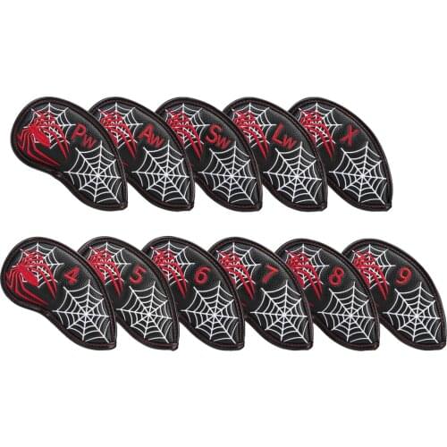 11 PCS Leather Iron Golf Covers Hybrid Headcover Club Set Putter Protect