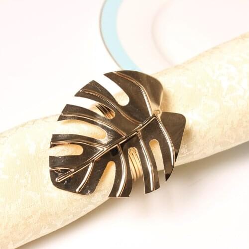 12PCS/Metal golden turtle leaf napkin ring table top decoration for reception, wedding banquet, holiday family gathering