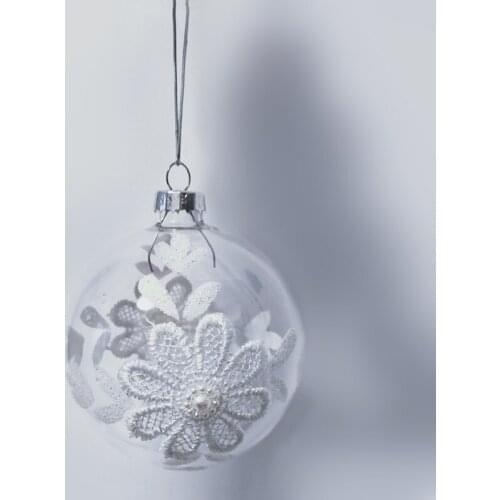 16pcs/pack Diameter=8cm Transparent Glass Globe Christmas Day Hand Drawing Hanging Ball Pendant Friend Gift Festival Decoration