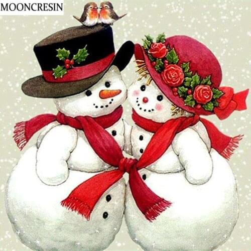 5D Diy Diamond Painting Full Square Bird Diamond Embroidery Cross Stitch Snowman 3D Mosaic Crystal Needlework Sticker Home Decor