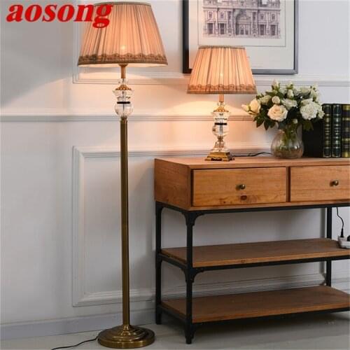 AOSONG Floor Lamps Contemporary LED Luxury Design Crystal Light Decorative For Home
