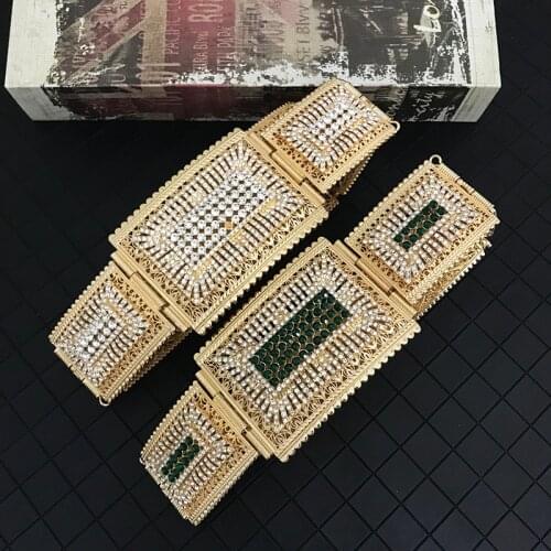 Hollow patten crystal metal belt chic caftan wedding dress belt aristocratic brand design body chain women adjustable belt jewel