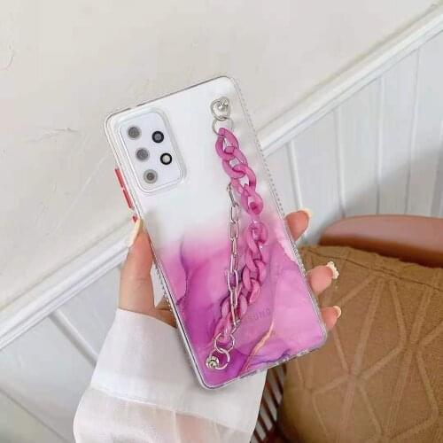 Bronze Marble Water Color Bracelet DIY Phone Case For Samsung Galaxy A21S A31 A51 A71 A32 A52 A72 A82 A22